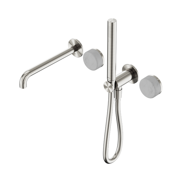 SERENITY PROGRESSIVE SHOWER SYSTEM WITH SPOUT WITH CARRARA HANDLE AND SLIM SHOWER BRUSHED NICKEL (24E007BN)