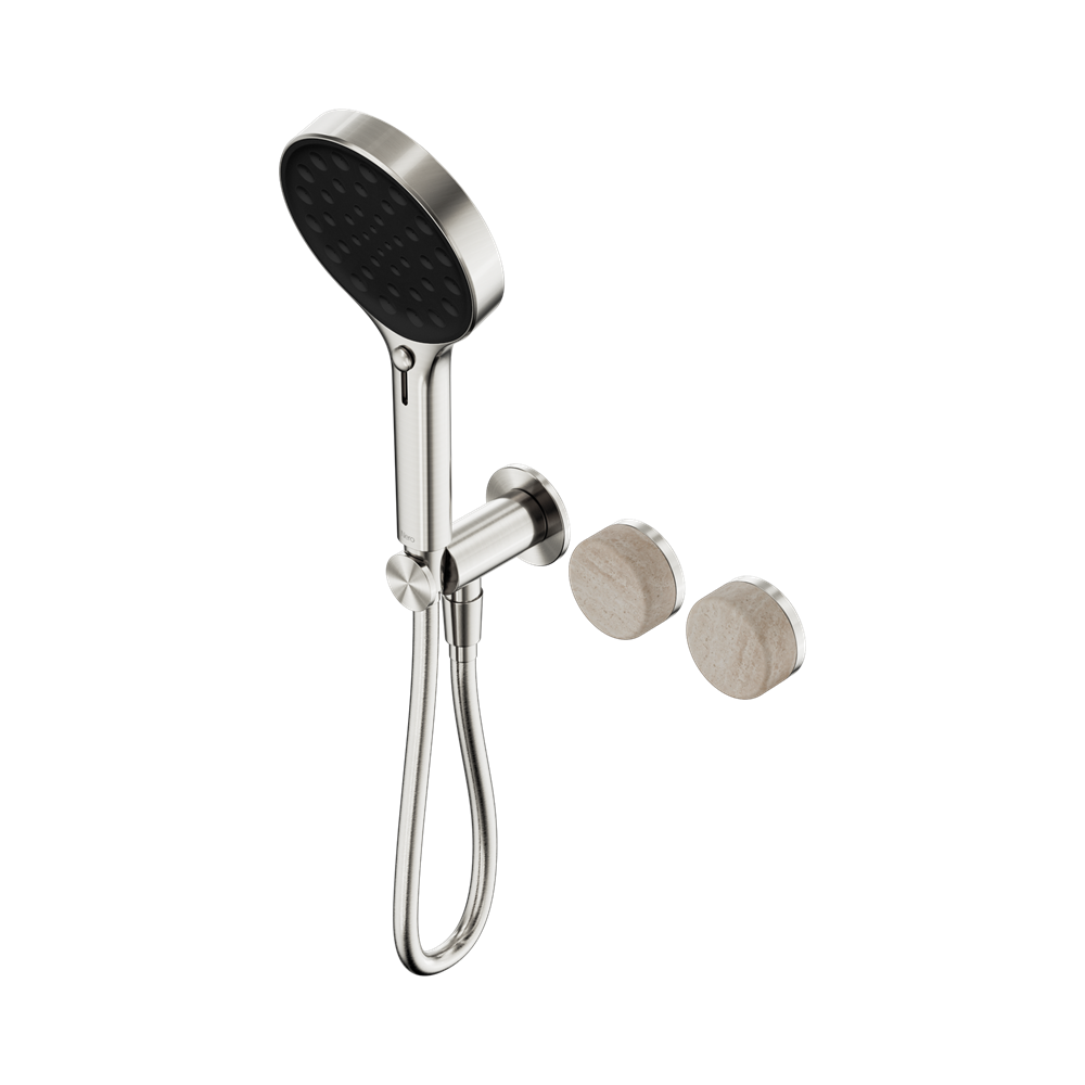 SERENITY PROGRESSIVE SHOWER SYSTEM WITH ROME TRAVERTINE HANDLE AND SERENITY HAND SHOWER BRUSHED NICKEL (24E027BN)