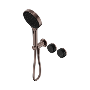 SERENITY PROGRESSIVE SHOWER SYSTEM WITH MARQUINA BLACK HANDLE AND SERENITY HAND SHOWER BRUSHED BRONZE (24E132BZ)