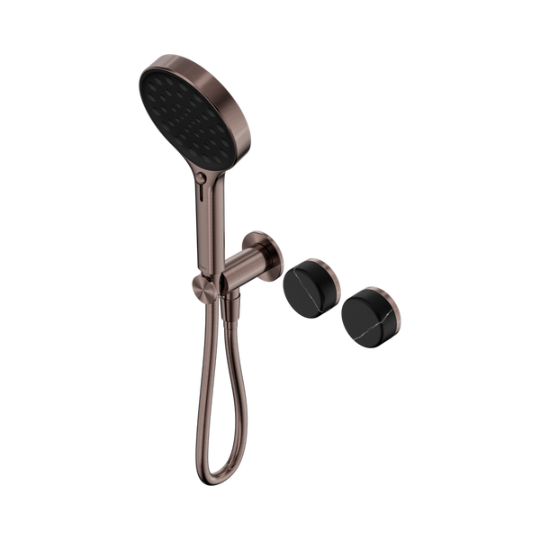 SERENITY PROGRESSIVE SHOWER SYSTEM WITH MARQUINA BLACK HANDLE AND SERENITY HAND SHOWER BRUSHED BRONZE (24E132BZ)
