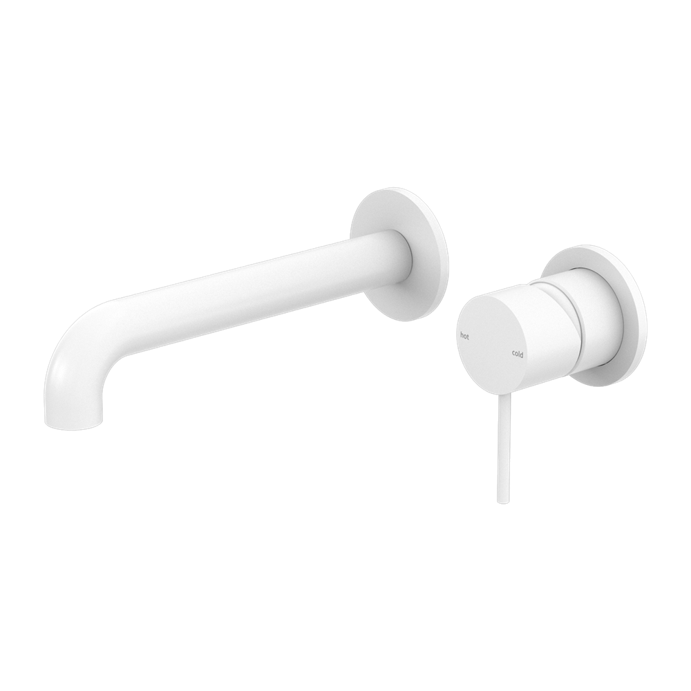 MECCA WALL BASIN/BATH MIXER SEPARATE BACK PLATE 120/160/185/230/260MM MATTE WHITE