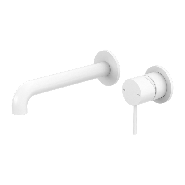 MECCA WALL BASIN/BATH MIXER SEPARATE BACK PLATE 120/160/185/230/260MM MATTE WHITE