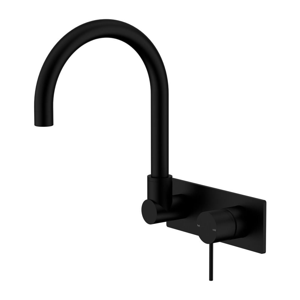 MECCA WALL BASIN/BATH MIXER SWIVEL SPOUT MATTE BLACK (NR221910QMB)