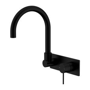 MECCA WALL BASIN/BATH MIXER SWIVEL SPOUT MATTE BLACK (NR221910QMB)