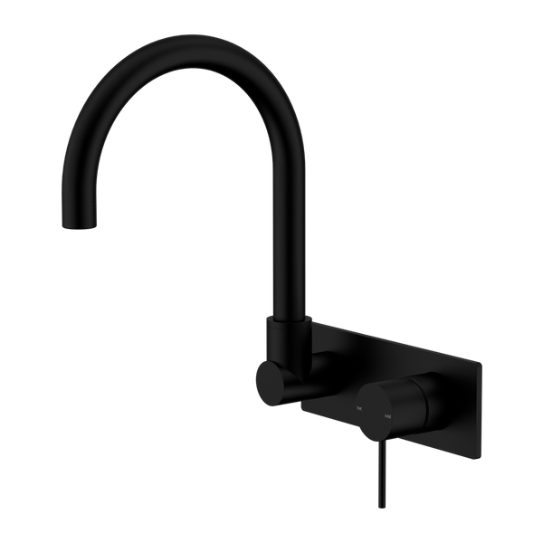 MECCA WALL BASIN/BATH MIXER SWIVEL SPOUT MATTE BLACK (NR221910QMB)