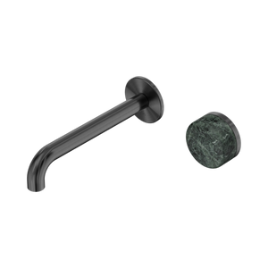 Serenity Progressive Wall Basin Mixer 160/185/220mm Spout With Verde Alpi Handle Gun Metal
