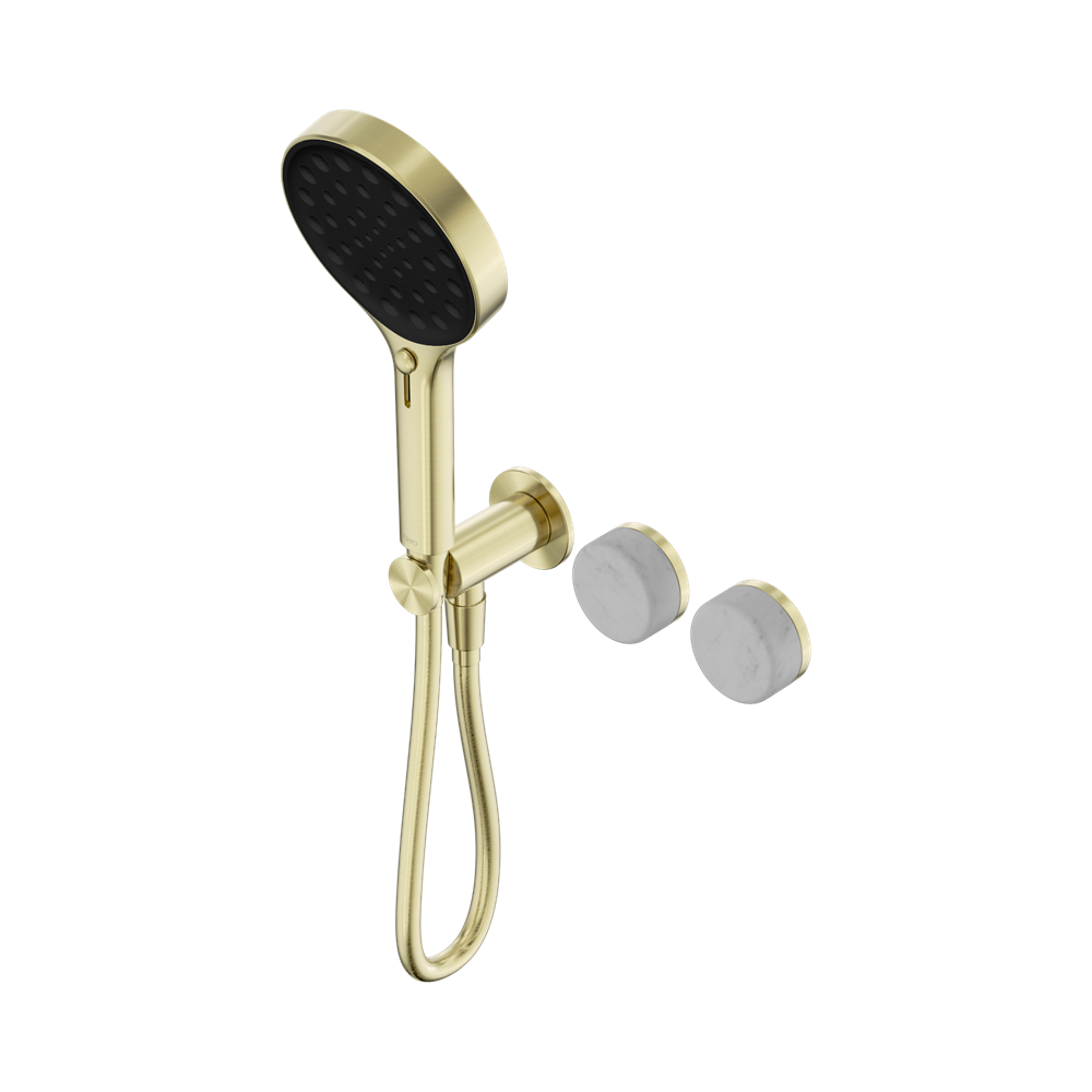 SERENITY PROGRESSIVE SHOWER SYSTEM WITH CARRARA HANDLE AND SERENITY HAND SHOWER BRUSHED GOLD (24E025BG)