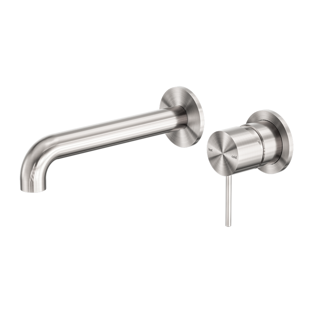 MECCA WALL BASIN/BATH MIXER SEPARATE BACK PLATE 120/160/185/230/260MM BRUSHED NICKEL