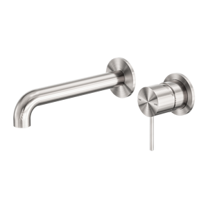 MECCA WALL BASIN/BATH MIXER SEPARATE BACK PLATE 120/160/185/230/260MM BRUSHED NICKEL