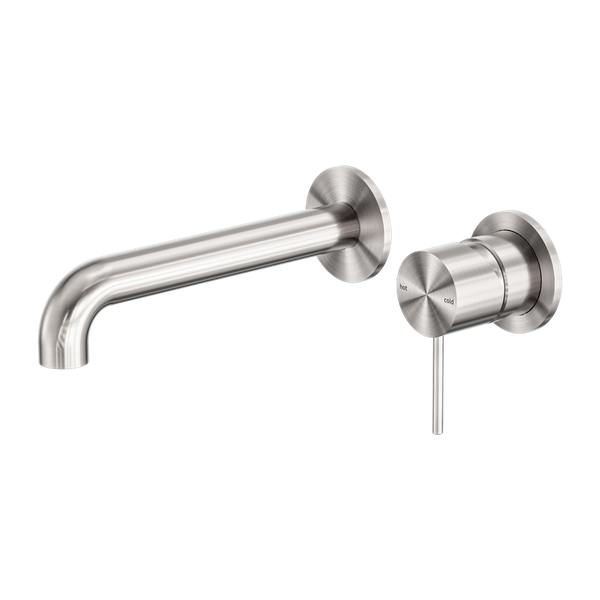 MECCA WALL BASIN/BATH MIXER SEPARATE BACK PLATE 120/160/185/230/260MM BRUSHED NICKEL