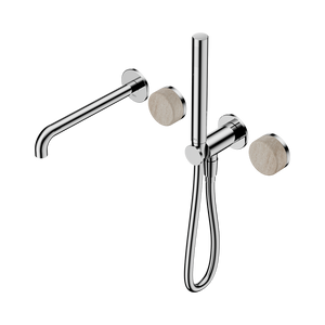 SERENITY PROGRESSIVE SHOWER SYSTEM WITH SPOUT WITH ROME TRAVERTINE HANDLE AND SLIM SHOWER CHROME (24E009CH)
