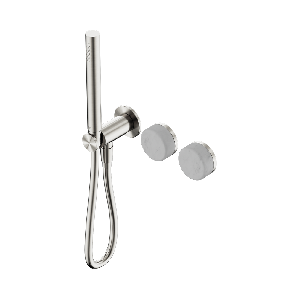 SERENITY PROGRESSIVE SHOWER SYSTEM WITH CARRARA HANDLE AND SLIM SHOWER BRUSHED NICKEL (24E019BN)