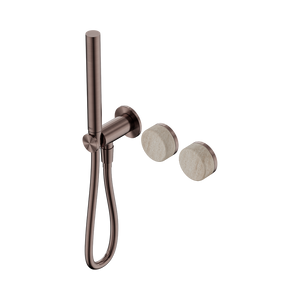 SERENITY PROGRESSIVE SHOWER SYSTEM WITH ROME TRAVERTINE HANDLE AND SLIM SHOWER BRUSHED BRONZE (24E021BZ)