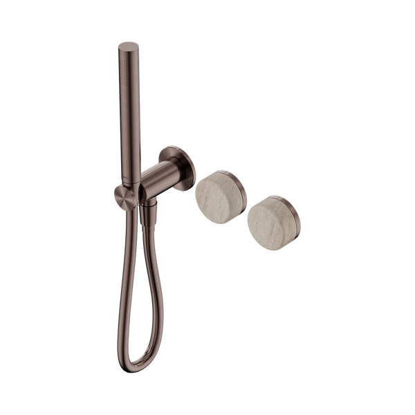 SERENITY PROGRESSIVE SHOWER SYSTEM WITH ROME TRAVERTINE HANDLE AND SLIM SHOWER BRUSHED BRONZE (24E021BZ)