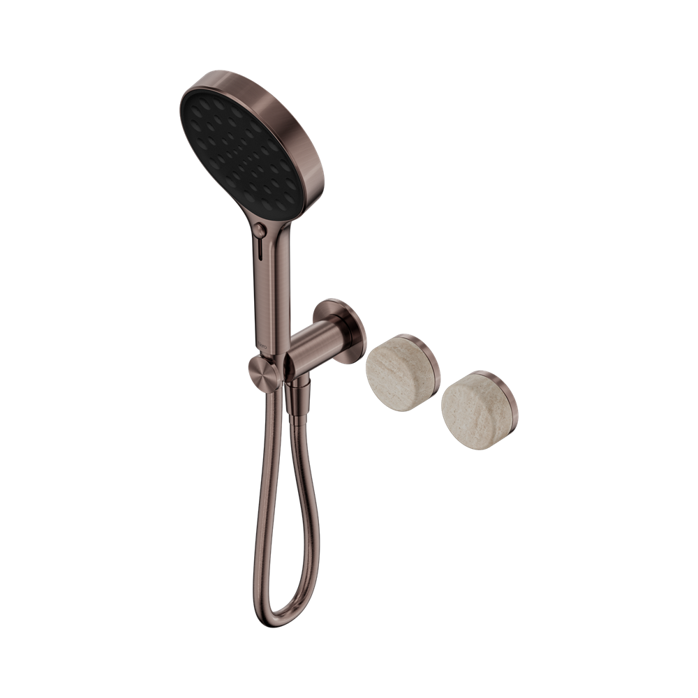SERENITY PROGRESSIVE SHOWER SYSTEM WITH ROME TRAVERTINE HANDLE AND SERENITY HAND SHOWER BRUSHED BRONZE (24E027BZ)