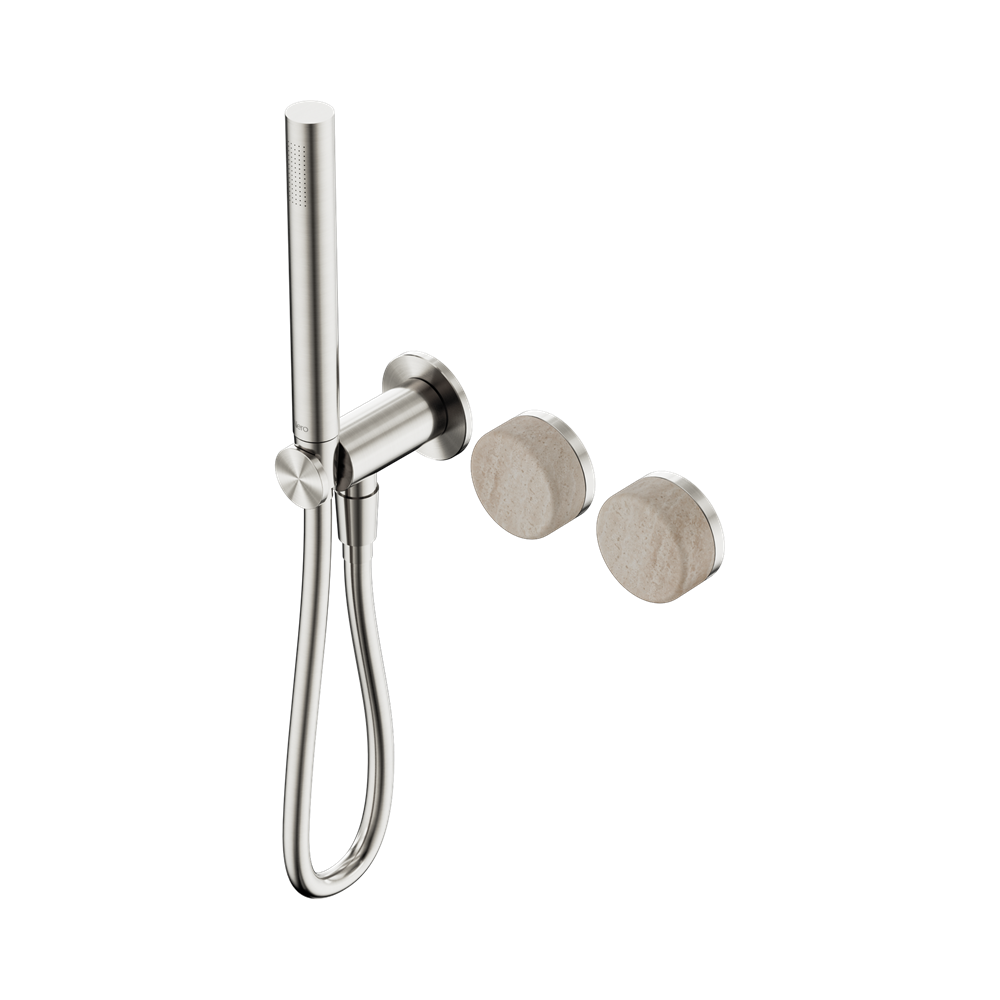 SERENITY PROGRESSIVE SHOWER SYSTEM WITH ROME TRAVERTINE HANDLE AND SLIM SHOWER BRUSHED NICKEL (24E021BN)