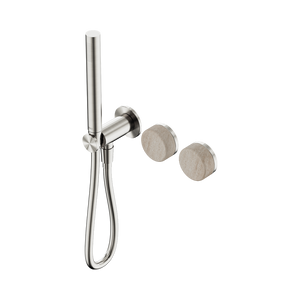 SERENITY PROGRESSIVE SHOWER SYSTEM WITH ROME TRAVERTINE HANDLE AND SLIM SHOWER BRUSHED NICKEL (24E021BN)