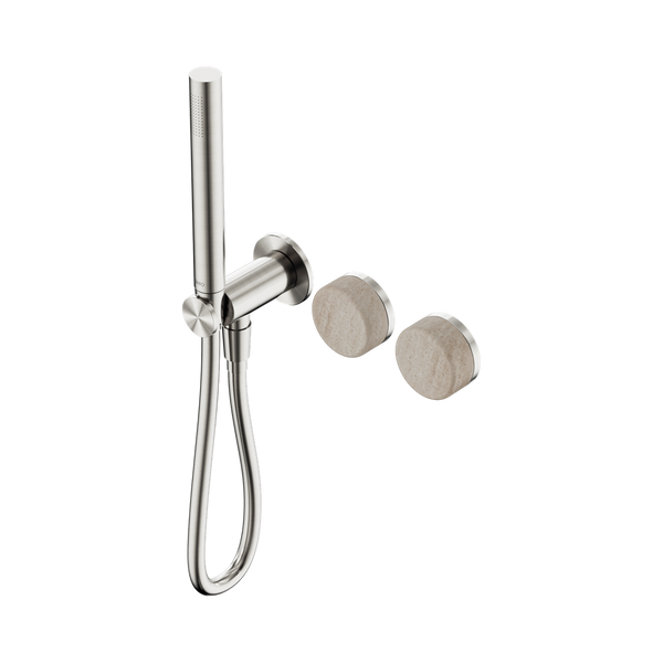 SERENITY PROGRESSIVE SHOWER SYSTEM WITH ROME TRAVERTINE HANDLE AND SLIM SHOWER BRUSHED NICKEL (24E021BN)