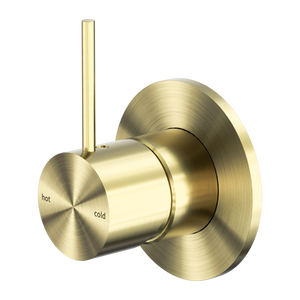 MECCA SHOWER MIXER HANDLE UP 80MM PLATE BRUSHED GOLD (NR221911BBG)
