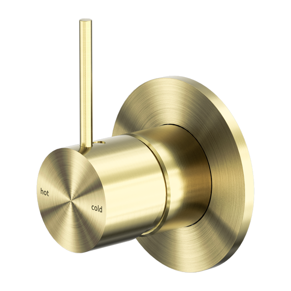 MECCA SHOWER MIXER HANDLE UP 80MM PLATE BRUSHED GOLD (NR221911BBG)
