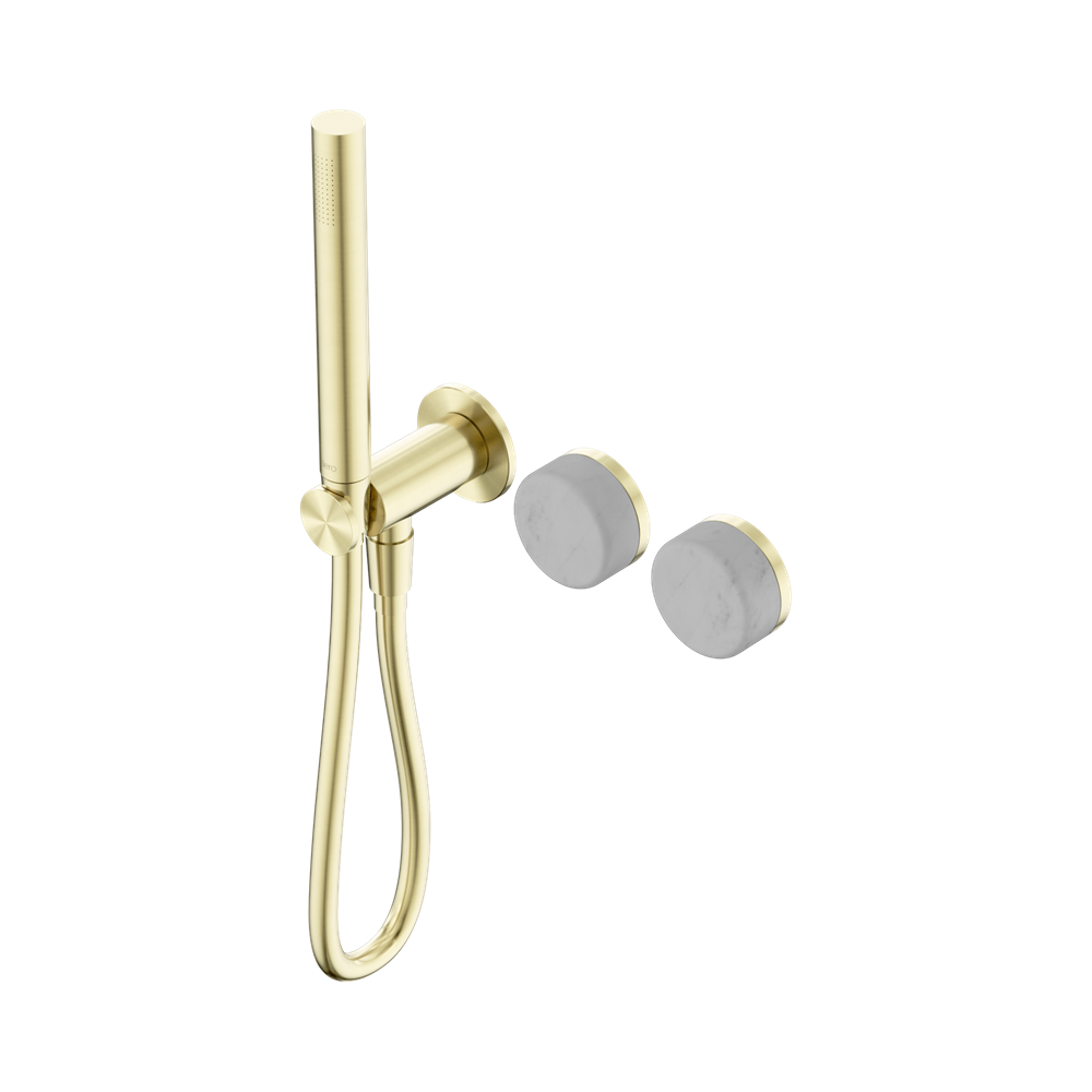 SERENITY PROGRESSIVE SHOWER SYSTEM WITH CARRARA HANDLE AND SLIM SHOWER BRUSHED GOLD (24E019BG)
