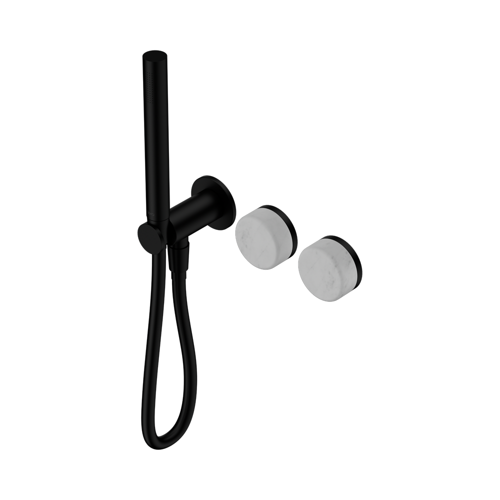 SERENITY PROGRESSIVE SHOWER SYSTEM WITH CARRARA HANDLE AND SLIM SHOWER MATTE BLACK (24E019MB)