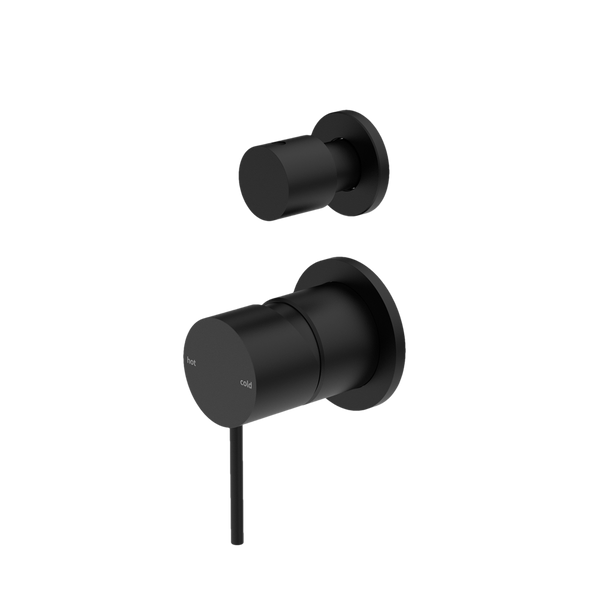 MECCA SHOWER MIXER WITH DIVERTOR SEPARATE BACK PLATE MATTE BLACK (NR221911SMB)