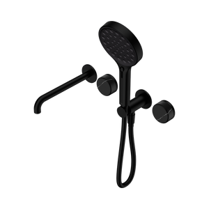 SERENITY PROGRESSIVE SHOWER SYSTEM WITH SPOUT WITH MARQUINA BLACK HANDLE AND SERENITY HAND SHOWER MATTE BLACK (24E130MB)