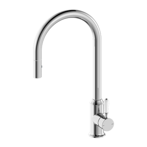 YORK PULL OUT SINK MIXER WITH VEGIE SPRAY FUNCTION WITH WHITE PORCELAIN LEVER CHROME (NR69210801CH)