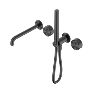 SERENITY PROGRESSIVE SHOWER SYSTEM WITH SPOUT WITH METAL HANDLE AND SLIM SHOWER GUN METAL (24E012GM)