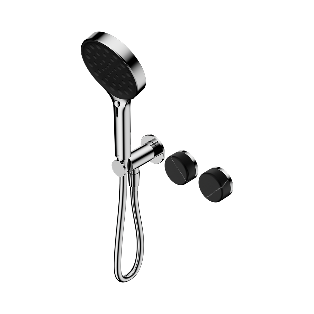 SERENITY PROGRESSIVE SHOWER SYSTEM WITH MARQUINA BLACK HANDLE AND SERENITY HAND SHOWER CHROME (24E132CH)