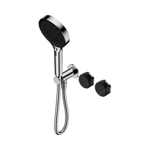 SERENITY PROGRESSIVE SHOWER SYSTEM WITH MARQUINA BLACK HANDLE AND SERENITY HAND SHOWER CHROME (24E132CH)