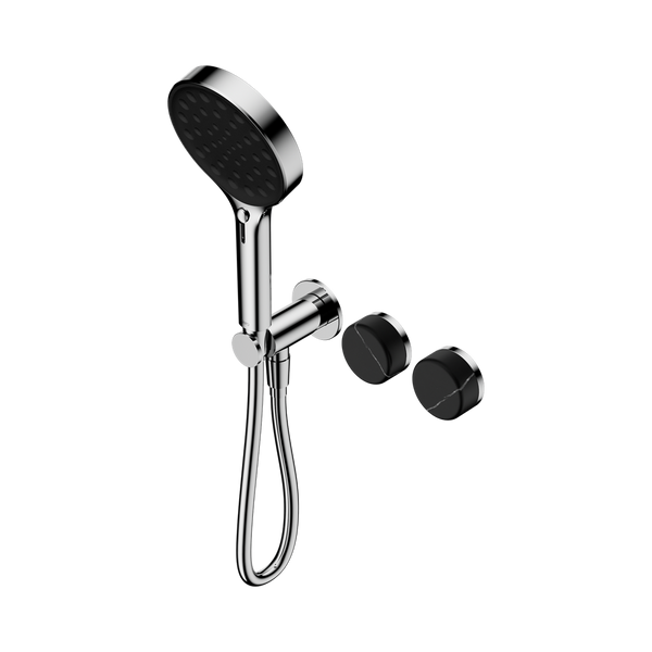 SERENITY PROGRESSIVE SHOWER SYSTEM WITH MARQUINA BLACK HANDLE AND SERENITY HAND SHOWER CHROME (24E132CH)