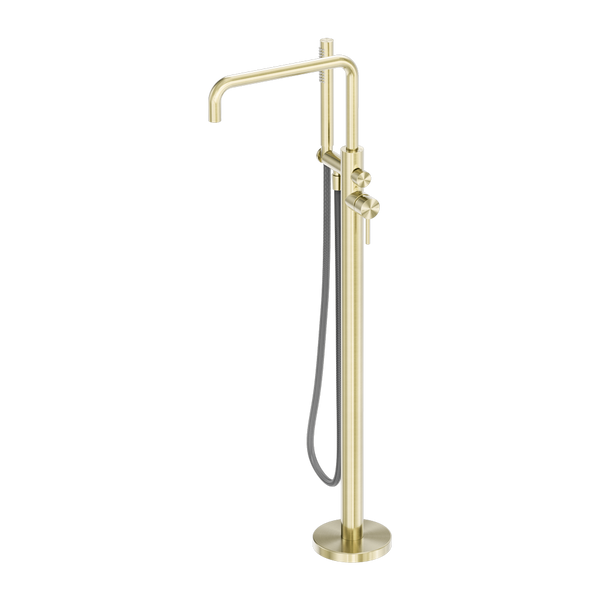 Zen SS316L Freestanding Bath Mixer With Outdoor Shower Hose Brushed Gold (NR162203a01BG)