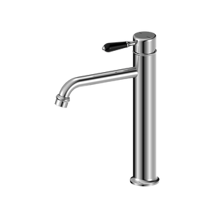 YORK STRAIGHT TALL BASIN MIXER WITH BLACK PORCELAIN LEVER CHROME (NR692101a03CH)