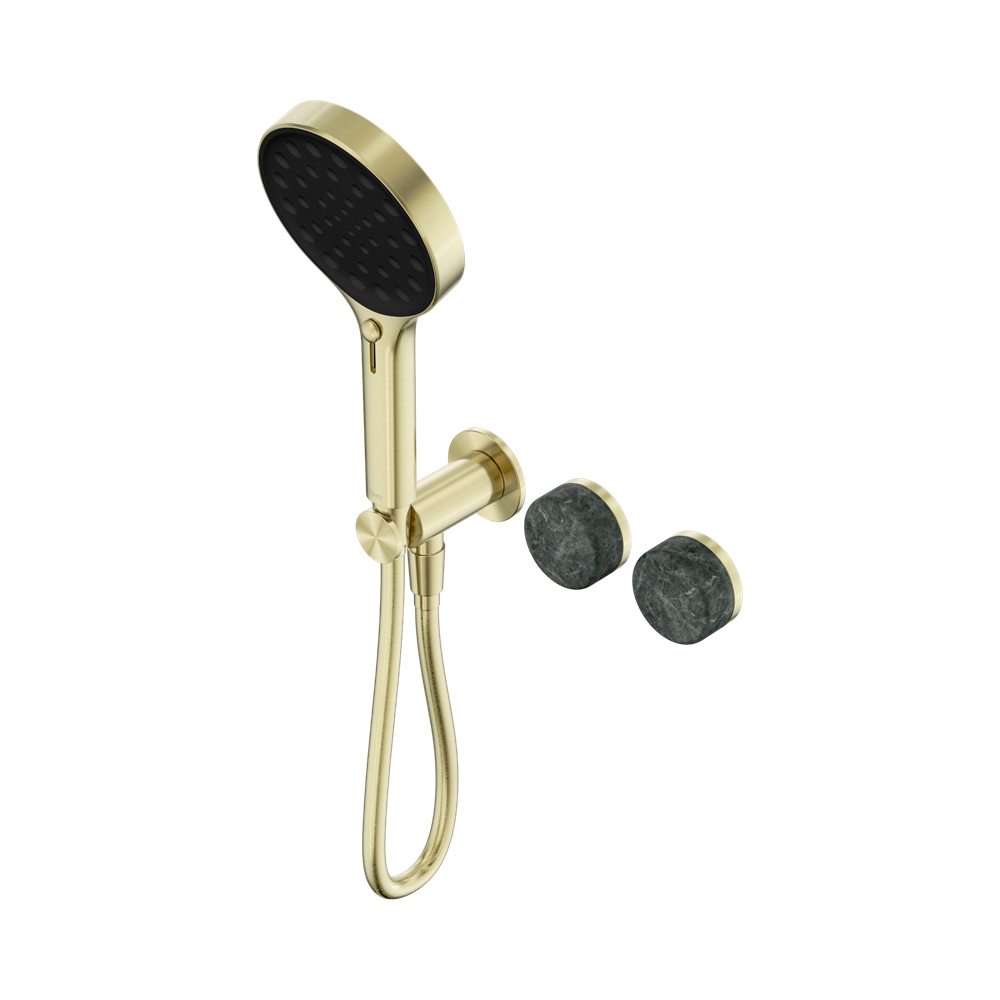 SERENITY PROGRESSIVE SHOWER SYSTEM WITH VERDE ALPI HANDLE AND SERENITY HAND SHOWER BRUSHED GOLD (24E026BG)