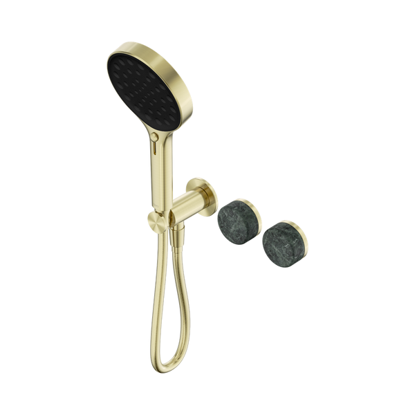 SERENITY PROGRESSIVE SHOWER SYSTEM WITH VERDE ALPI HANDLE AND SERENITY HAND SHOWER BRUSHED GOLD (24E026BG)