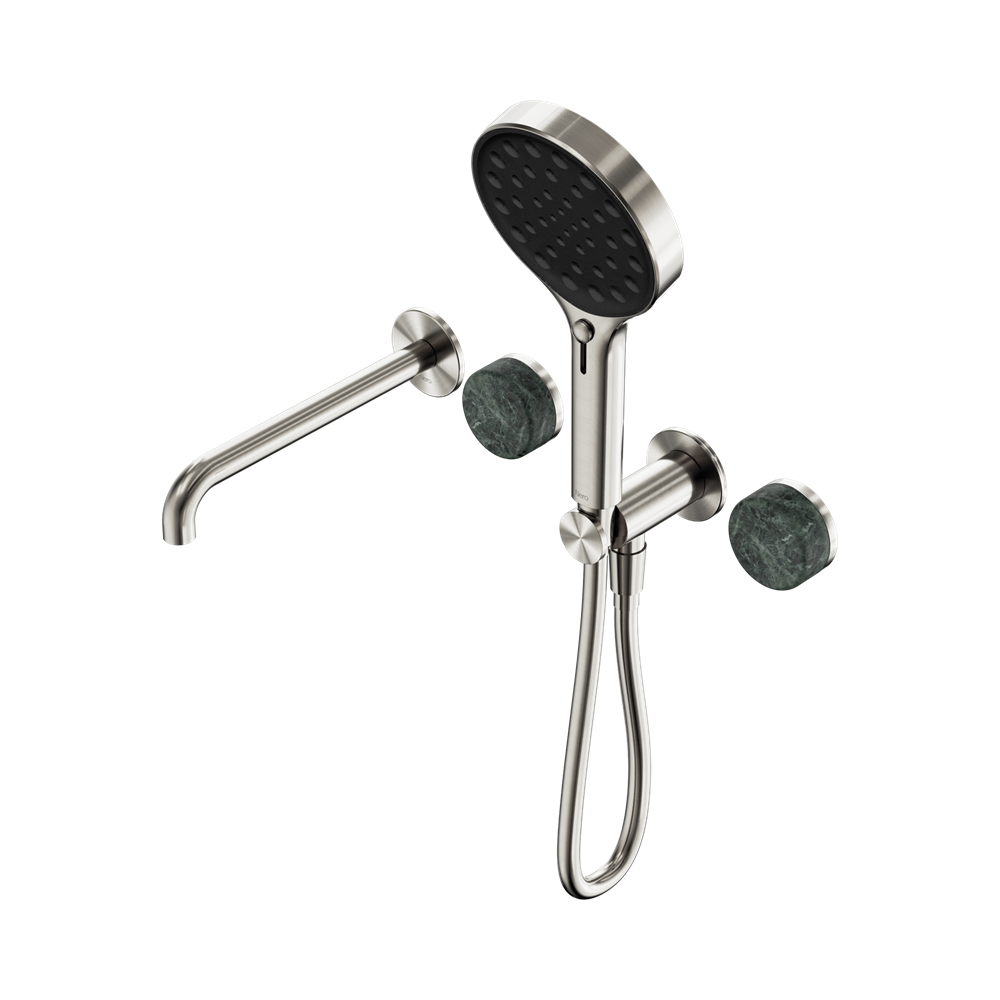SERENITY PROGRESSIVE SHOWER SYSTEM WITH SPOUT WITH VERDE ALPI HANDLE AND SERENITY HAND SHOWER BRUSHED NICKEL (24E014BN)