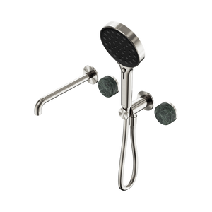 SERENITY PROGRESSIVE SHOWER SYSTEM WITH SPOUT WITH VERDE ALPI HANDLE AND SERENITY HAND SHOWER BRUSHED NICKEL (24E014BN)