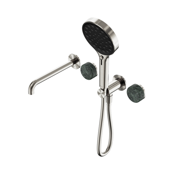 SERENITY PROGRESSIVE SHOWER SYSTEM WITH SPOUT WITH VERDE ALPI HANDLE AND SERENITY HAND SHOWER BRUSHED NICKEL (24E014BN)