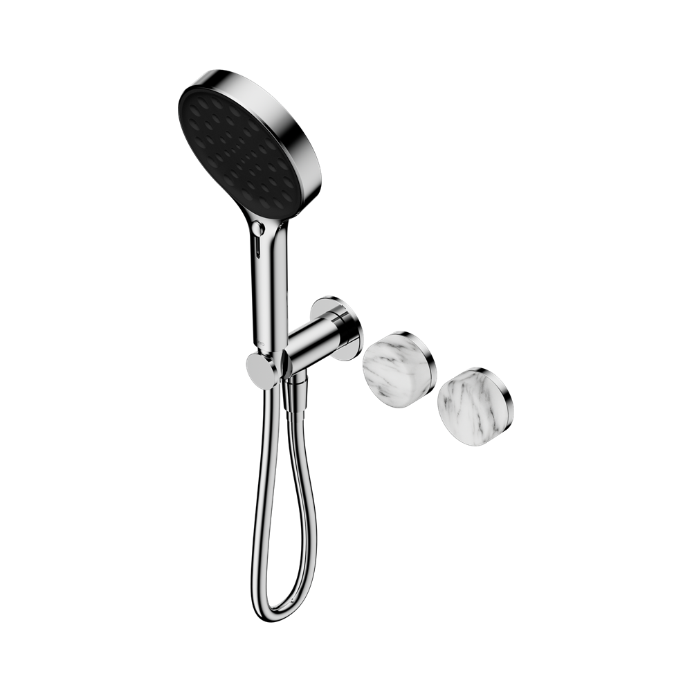 SERENITY PROGRESSIVE SHOWER SYSTEM WITH ARABESCATO CORCHIA HANDLE AND SERENITY HAND SHOWER CHROME (24E028CH)
