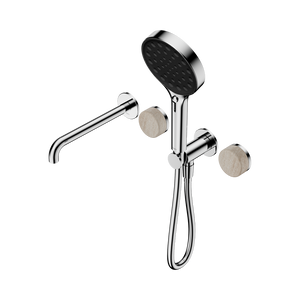 SERENITY PROGRESSIVE SHOWER SYSTEM WITH SPOUT WITH ROME TRAVERTINE HANDLE AND SERENITY HAND SHOWER CHROME (24E015CH)