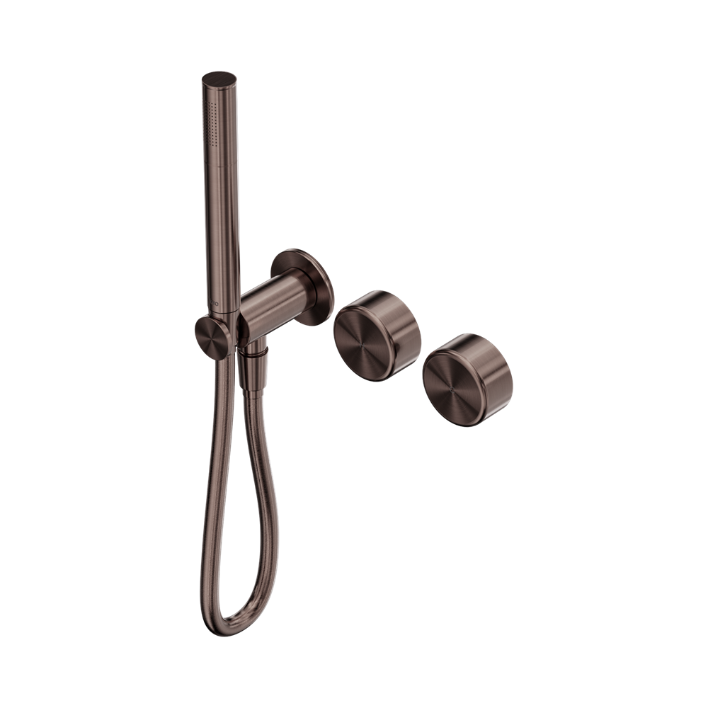 SERENITY PROGRESSIVE SHOWER SYSTEM WITH METAL HANDLE AND SLIM SHOWER BRUSHED BRONZE (24E024BZ)