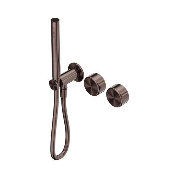 SERENITY PROGRESSIVE SHOWER SYSTEM WITH METAL HANDLE AND SLIM SHOWER BRUSHED BRONZE (24E024BZ)