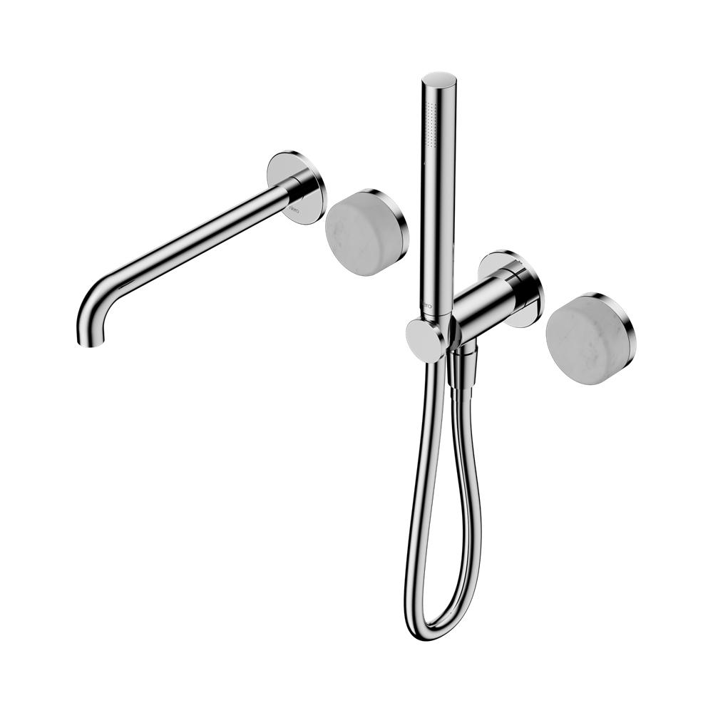 SERENITY PROGRESSIVE SHOWER SYSTEM WITH SPOUT WITH CARRARA HANDLE AND SLIM SHOWER CHROME (24E007CH)