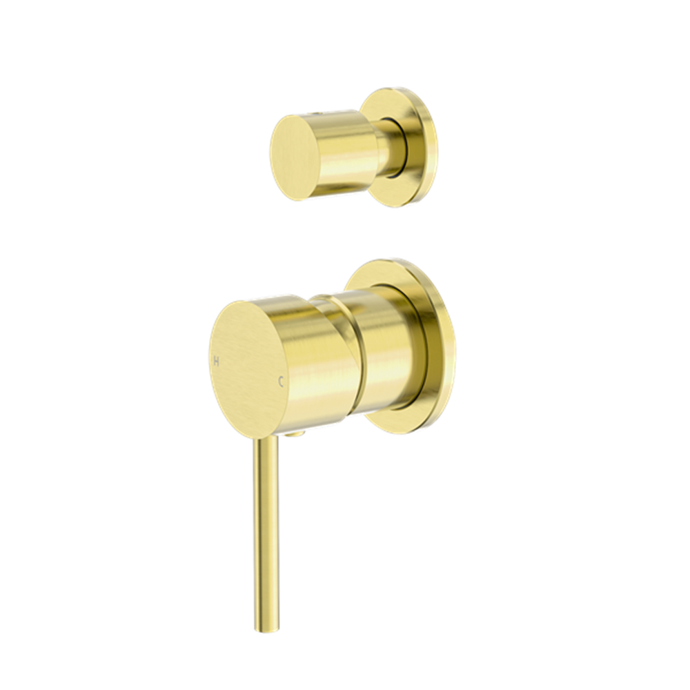 DOLCE SHOWER MIXER WITH DIVERTOR SEPARATE BACK PLATE BRUSHED GOLD (NR250811EBG)