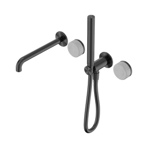 SERENITY PROGRESSIVE SHOWER SYSTEM WITH SPOUT WITH CARRARA HANDLE AND SLIM SHOWER GUN METAL (24E007GM)