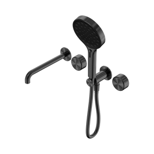 SERENITY PROGRESSIVE SHOWER SYSTEM WITH SPOUT WITH METAL HANDLE AND SERENITY HAND SHOWER GUN METAL (24E018GM)