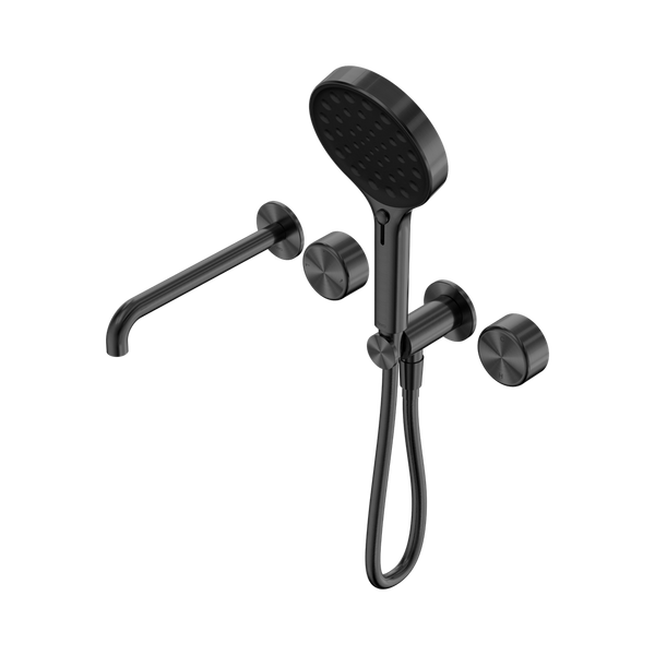 SERENITY PROGRESSIVE SHOWER SYSTEM WITH SPOUT WITH METAL HANDLE AND SERENITY HAND SHOWER GUN METAL (24E018GM)