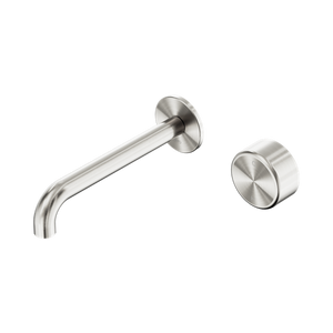 Serenity Progressive Wall Basin Mixer 160/185/220mm Spout With Metal Handle Brushed Nickel